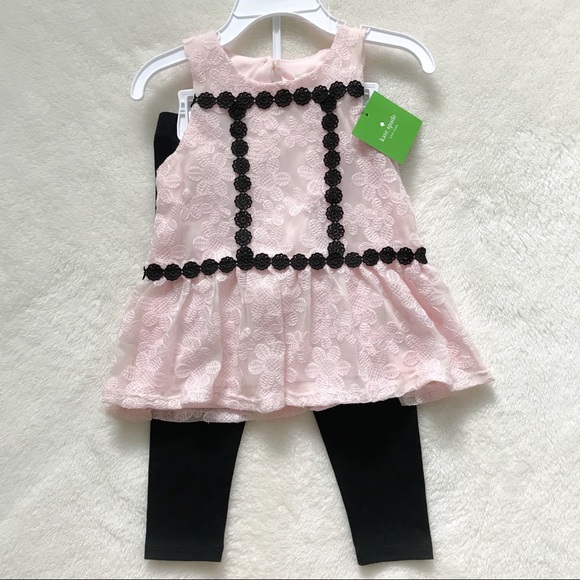 NWT Kate Spade toddler peplum top/leggings set - Picture 9 of 9